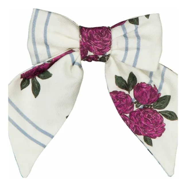 Barrette Carlotta Fleurie | Blanc