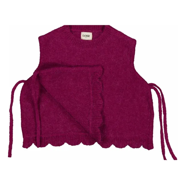 Jersey Juliette de lana y alpaca sin mangas | Ciruela