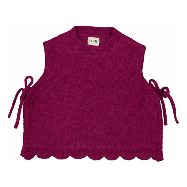 Jersey Juliette de lana y alpaca sin mangas | Ciruela