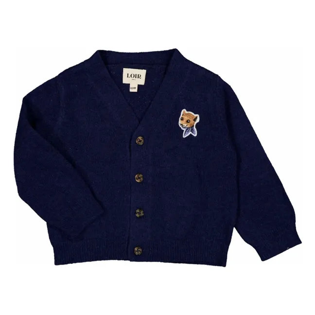 Strickjacke Vassili Wolle | Navy