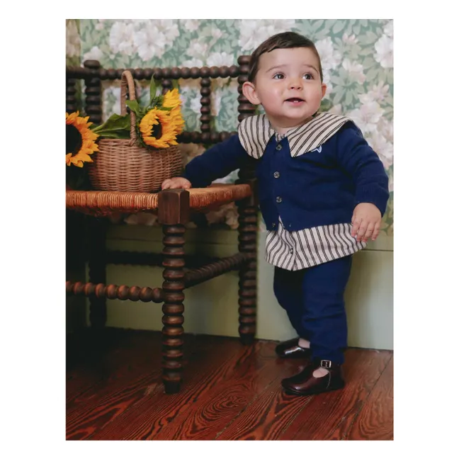 Strickjacke Vassili Wolle | Navy