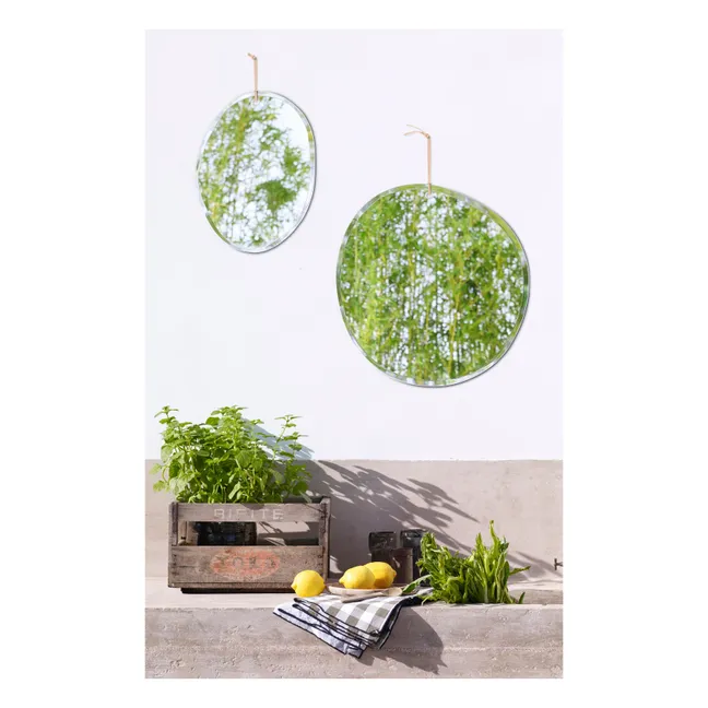 Miroir extra plat biseauté - forme aléatoire ovale verticale 25x32 cm