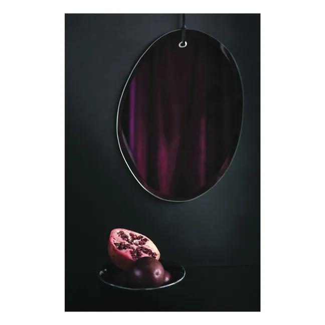 Miroir extra plat biseauté - forme aléatoire ovale verticale 25x32 cm