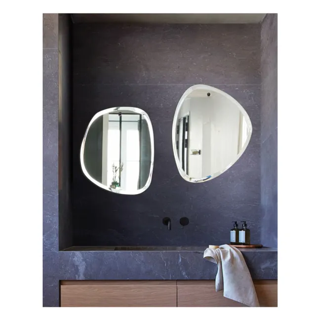 Miroir extra plat biseauté - forme aléatoire ronde 50,5x62 cm