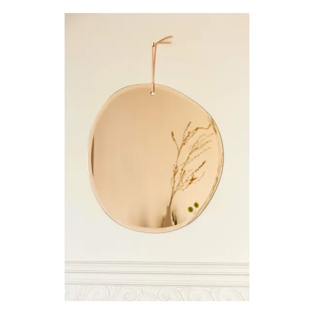 Miroir extra plat biseauté-forme aléatoire rond 47x50 cm