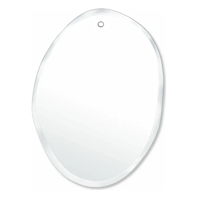 Miroir extra plat biseauté - forme aléatoire ovale verticale 25x32 cm