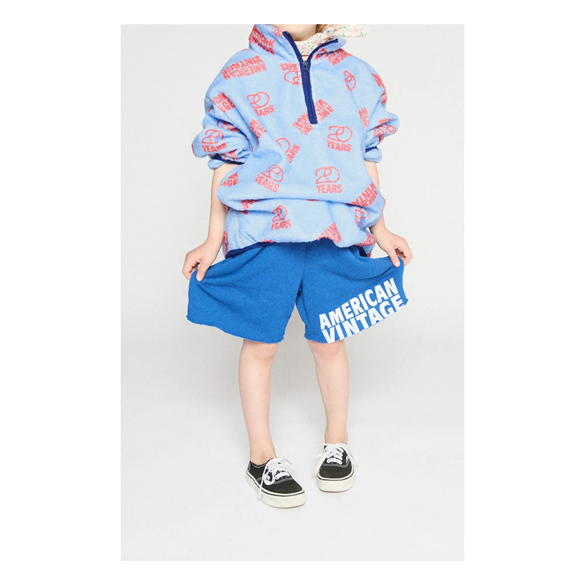 American Vintage Blue Sweat Hoktown - Capsule 20 Ans