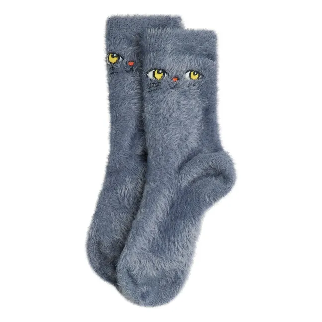 Chaussettes Cat Face Coton Bio | Gris