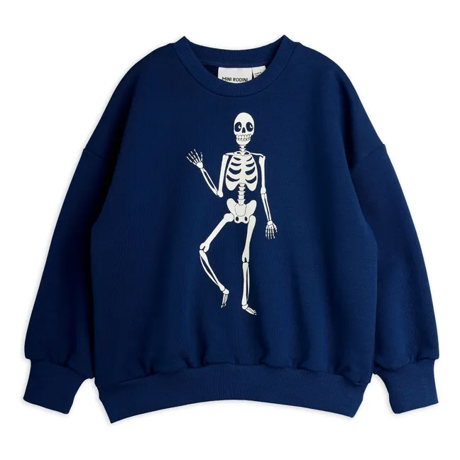 Skeleton-Sweatshirt aus Bio-Baumwolle | Blau