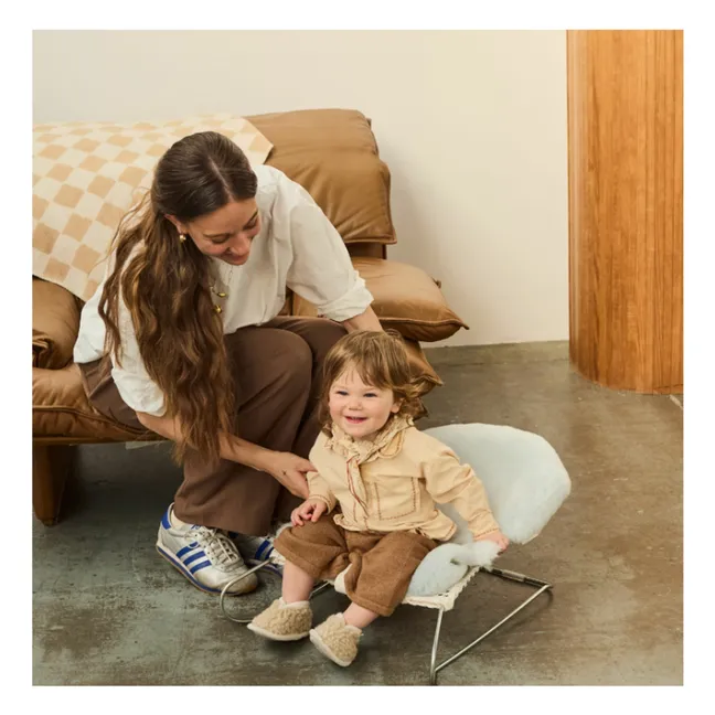 Schaffell für Kinderwagen und Tragetasche - 68x44 cm | Blau