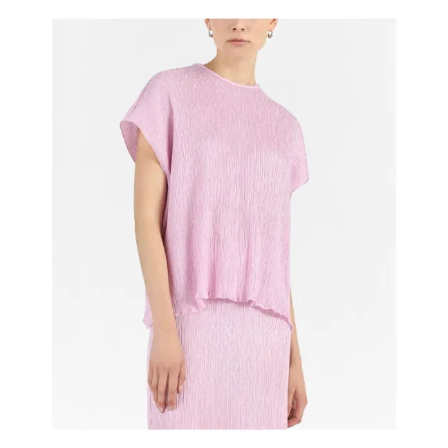 Dana Silk and Cotton Top | Pink
