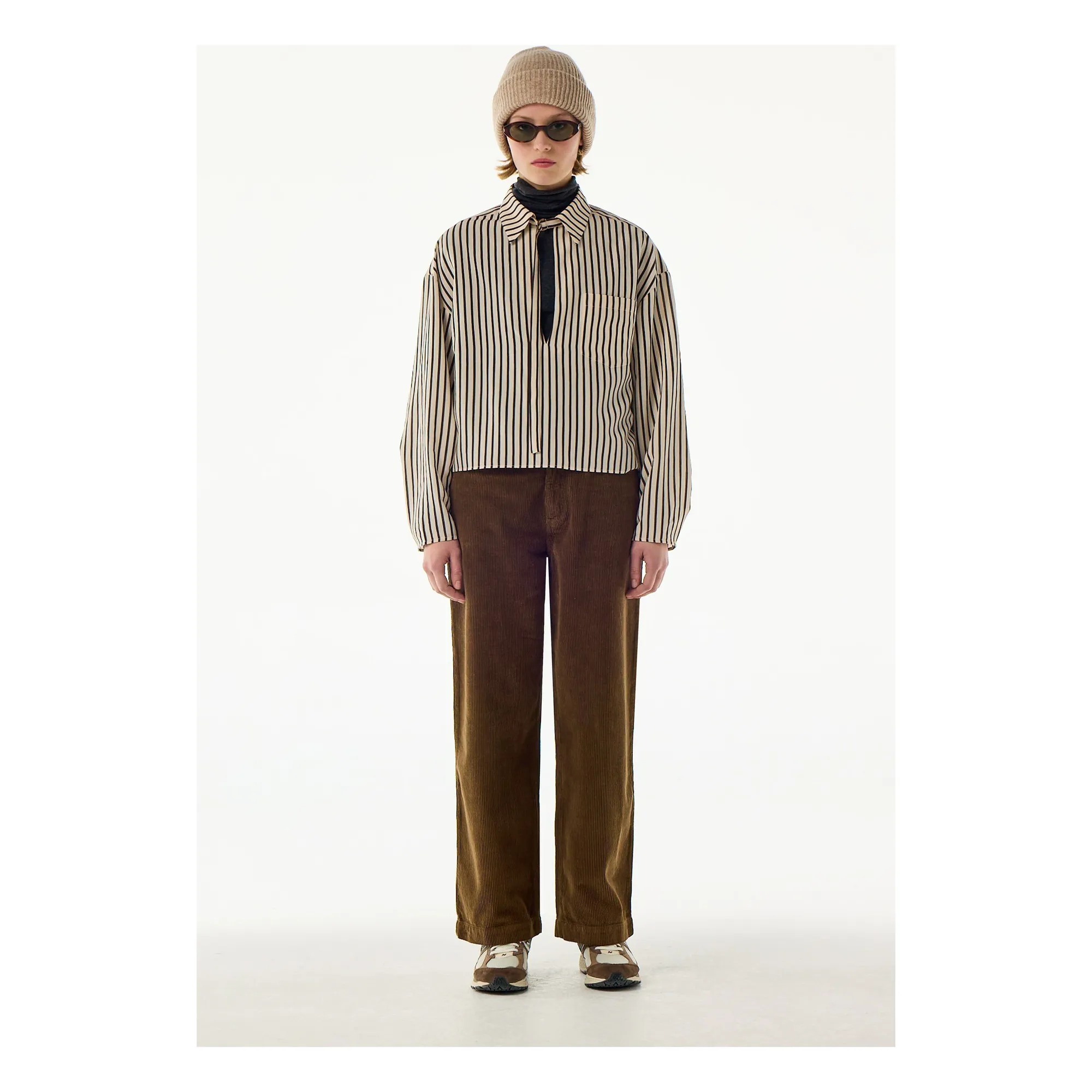 Bellepiece Brown Christies Striped Blouse