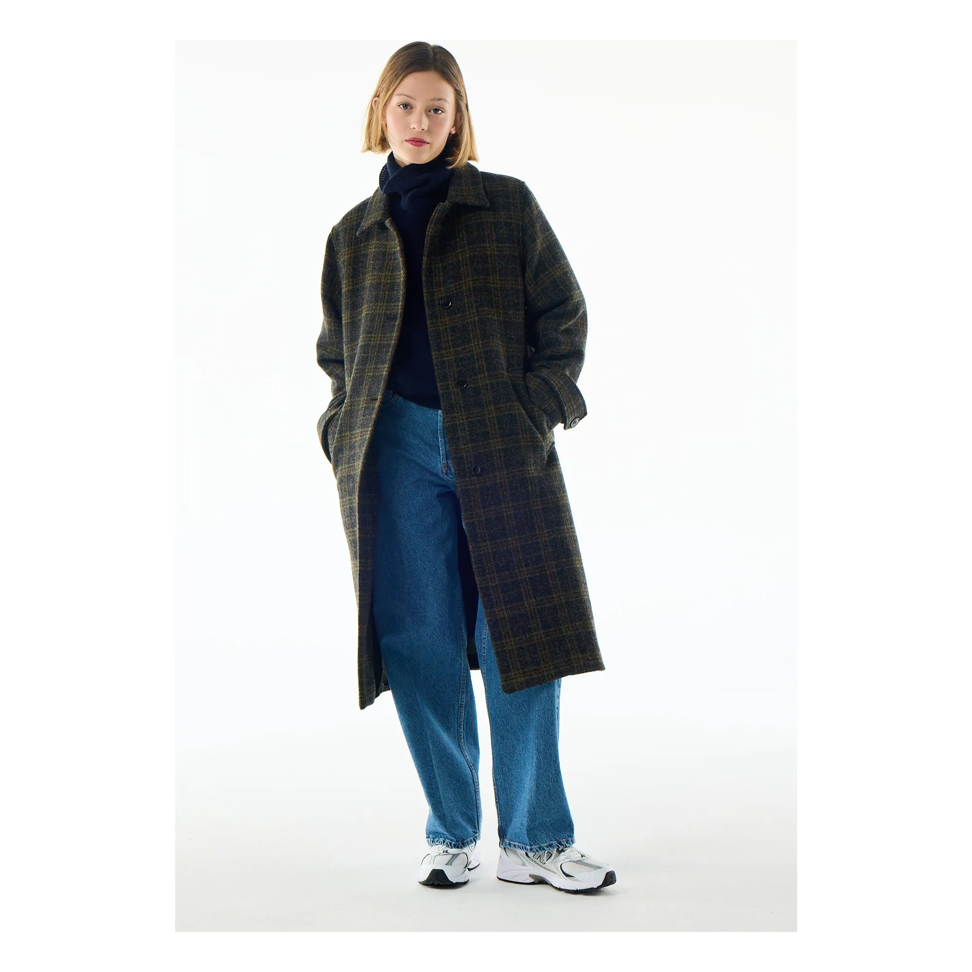 Bellepiece Ochre Keith Carreaux Virgin Wool Coat