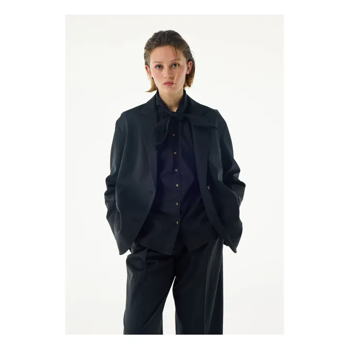 Veste Tailoring London Laine Vierge | Noir- Image produit n°3