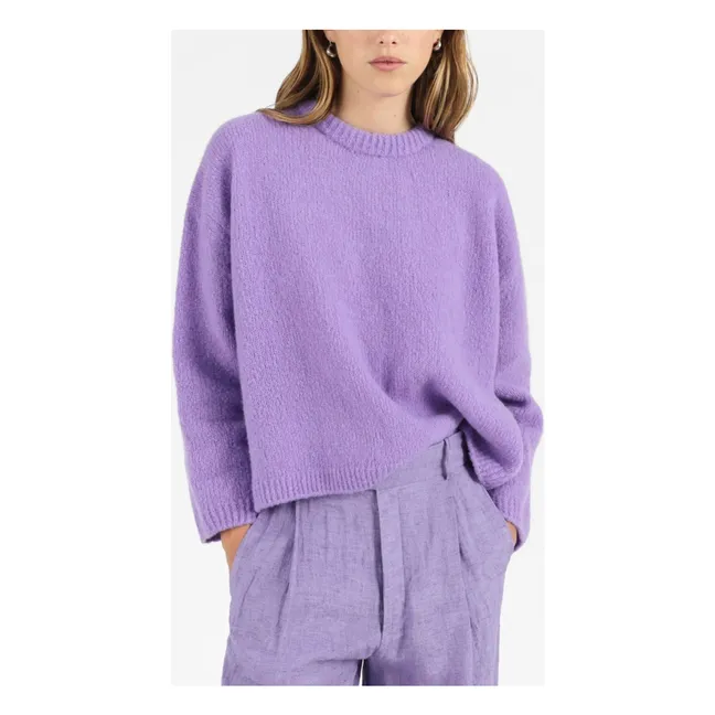 Eugene Extra Fine Merino Wool and Recycled Cashmere Sweater | Blackcurrent