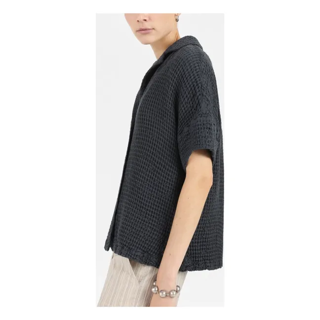 Laguna cotton and linen shirt | Charcoal grey