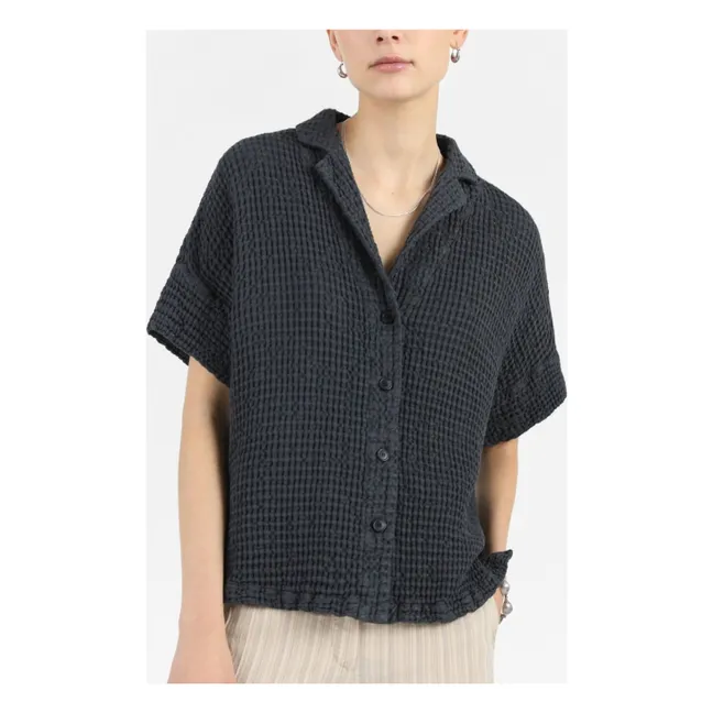 Camicia Laguna in cotone e lino | Grigio antracite