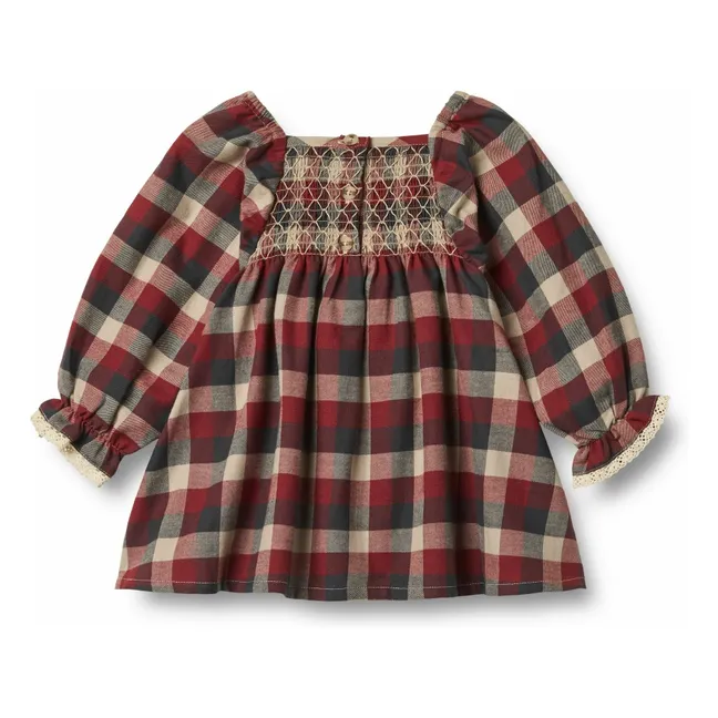 Kleid Bella Kariert Bio-Baumwolle | Rot