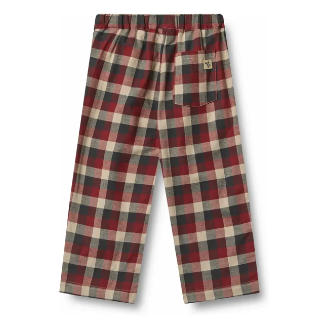 Pantalon Sasha Carreaux Coton Bio | Rouge