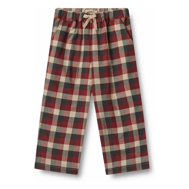 Pantalones a cuadros de algodón orgánico Sasha | Rojo