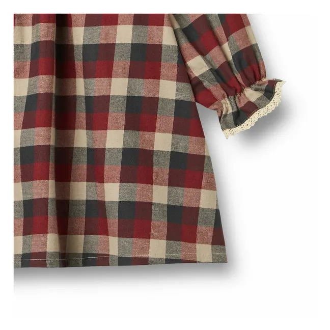 Kleid Bella Kariert Bio-Baumwolle | Rot