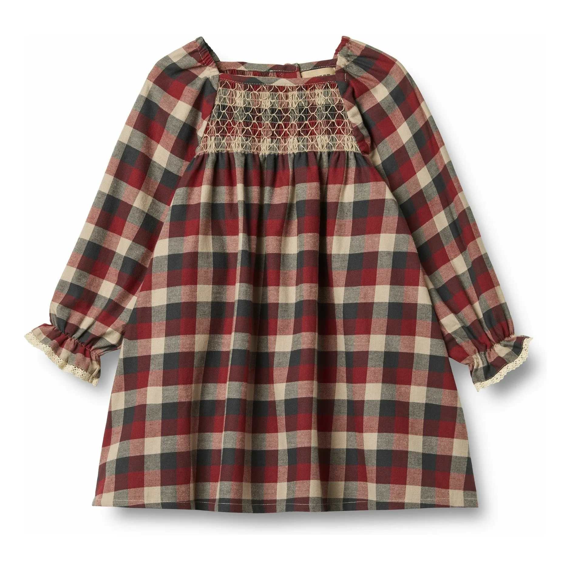 Wheat Red Bella Dress Organic Cotton Check
