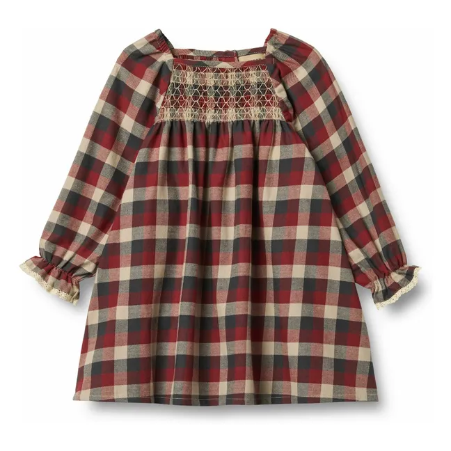 Robe Bella Carreaux Coton Bio | Rouge