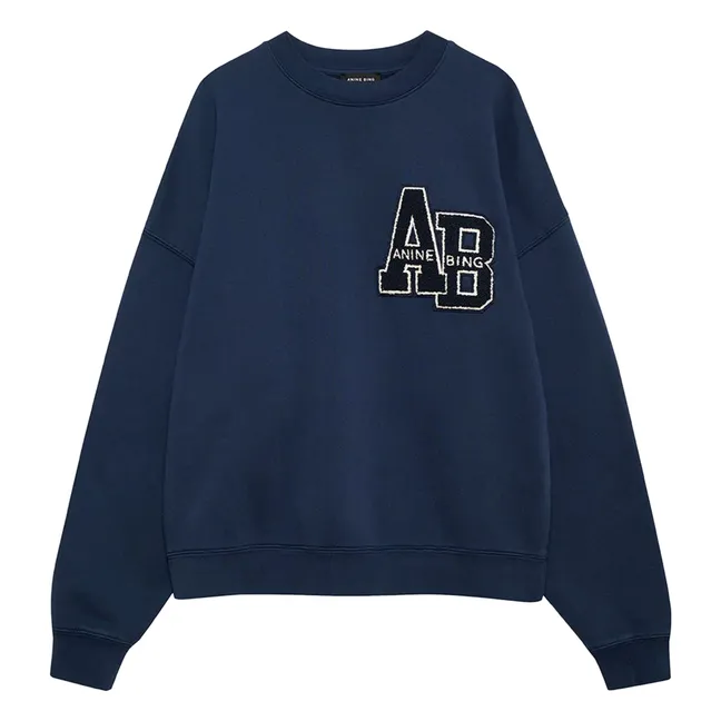 Oversize Miles Letterman sweatshirt | Navy blue