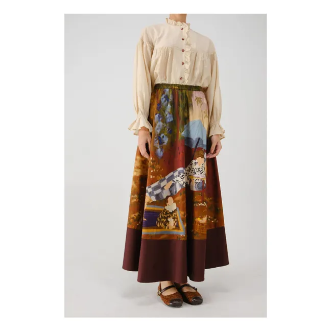 Lakeside Skirt Cotton Satin | Burgundy