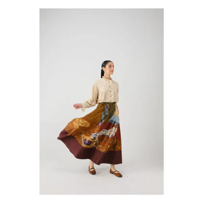 Lakeside Skirt Cotton Satin | Burgundy