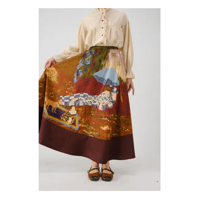 Lakeside Skirt Cotton Satin | Burgundy