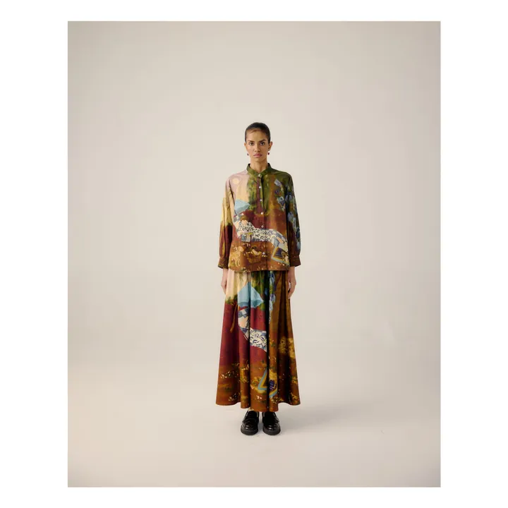 Blusa de satén de algodón Lakeside de línea A | Burdeos- Imagen del producto n°0