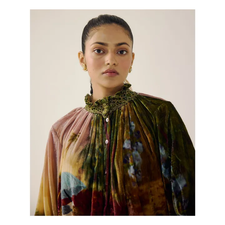 Farmer Lakeside Velvet blouse | Burgundy- Product image n°5