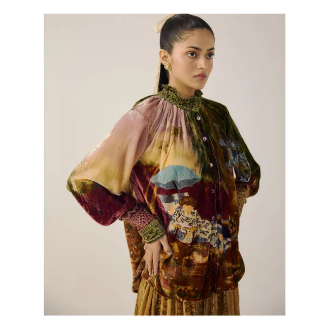 Farmer Lakeside Velvet blouse | Burgundy