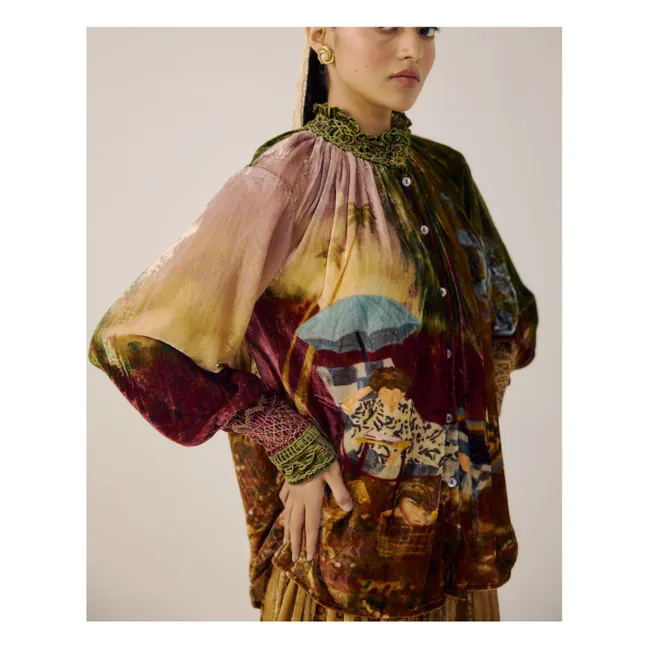 Farmer Lakeside Velvet blouse | Burgundy