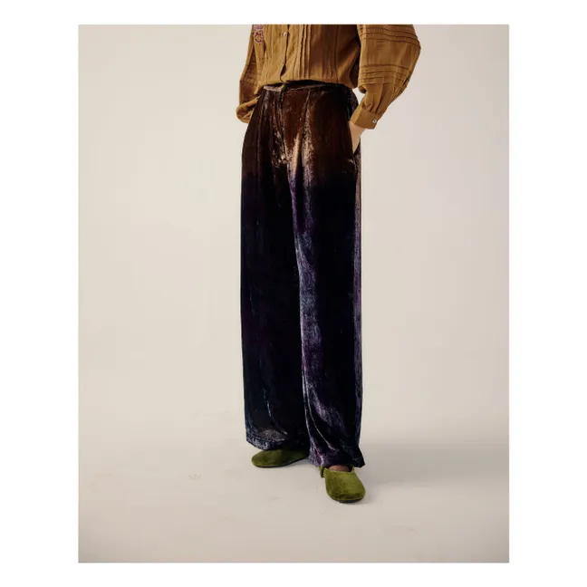 Lounge-Hose Velours | Violett