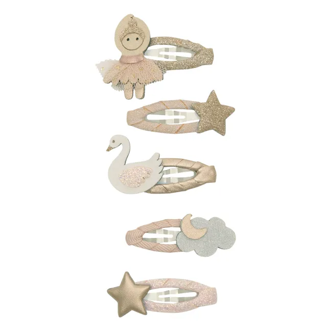 Lot de 5 Mini Barrettes Ballerina | Rose