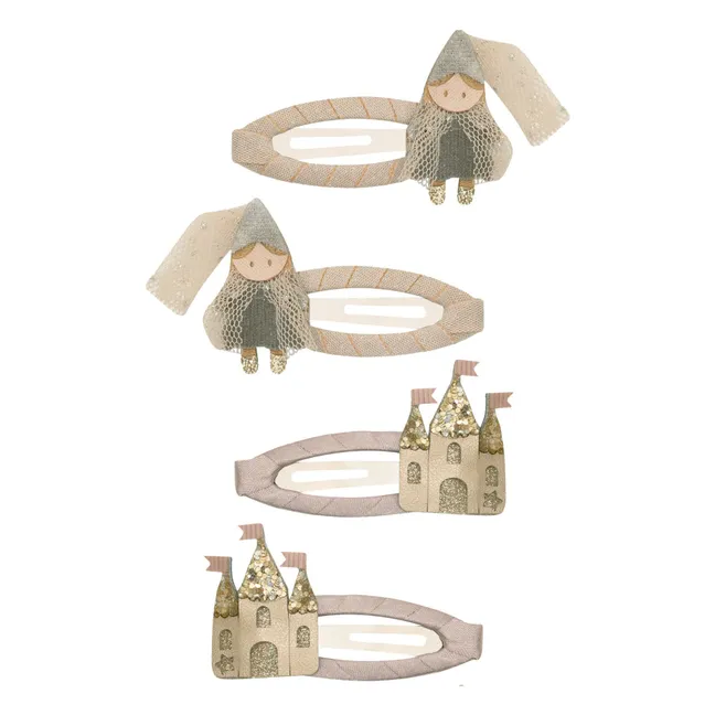 4er-Set Barette Princesse | Rosa