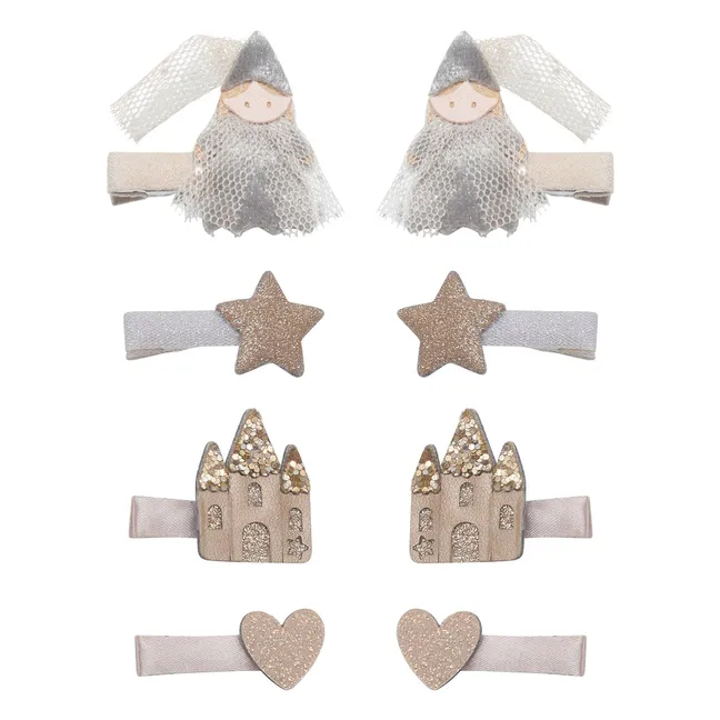 Lot de 8 Barettes Princesse | Rose