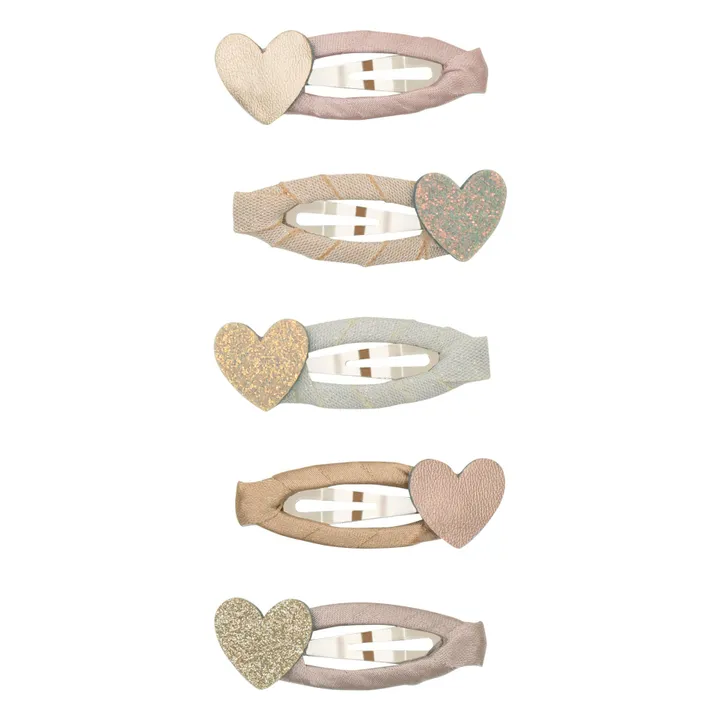 Lot de 5 Mini Barrettes Cœur | Doré- Image produit n°0
