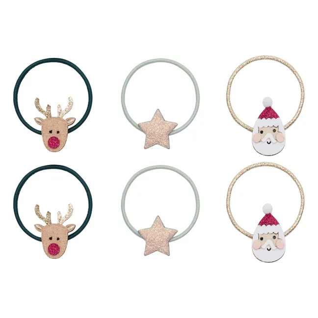 Lot de 6 Chouchous Santa | Doré