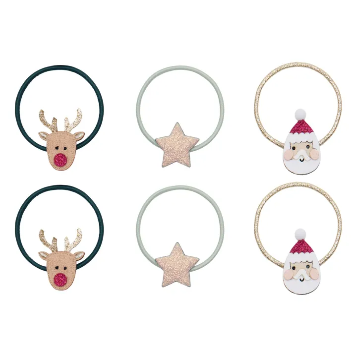 Lot de 6 Chouchous Santa | Doré- Image produit n°0