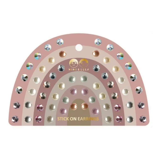 Perles d'oreilles autocollantes | Rose