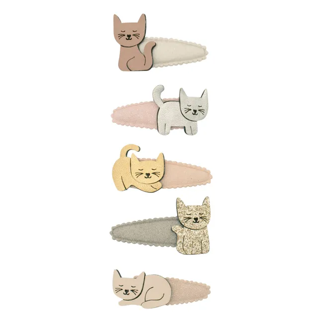 5er-Pack Mini-Spangen Kitty Cat | Rosa
