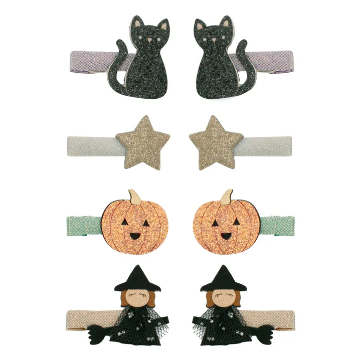 Lot de 8 Mini Barrettes Halloween | Noir- Image produit n°0