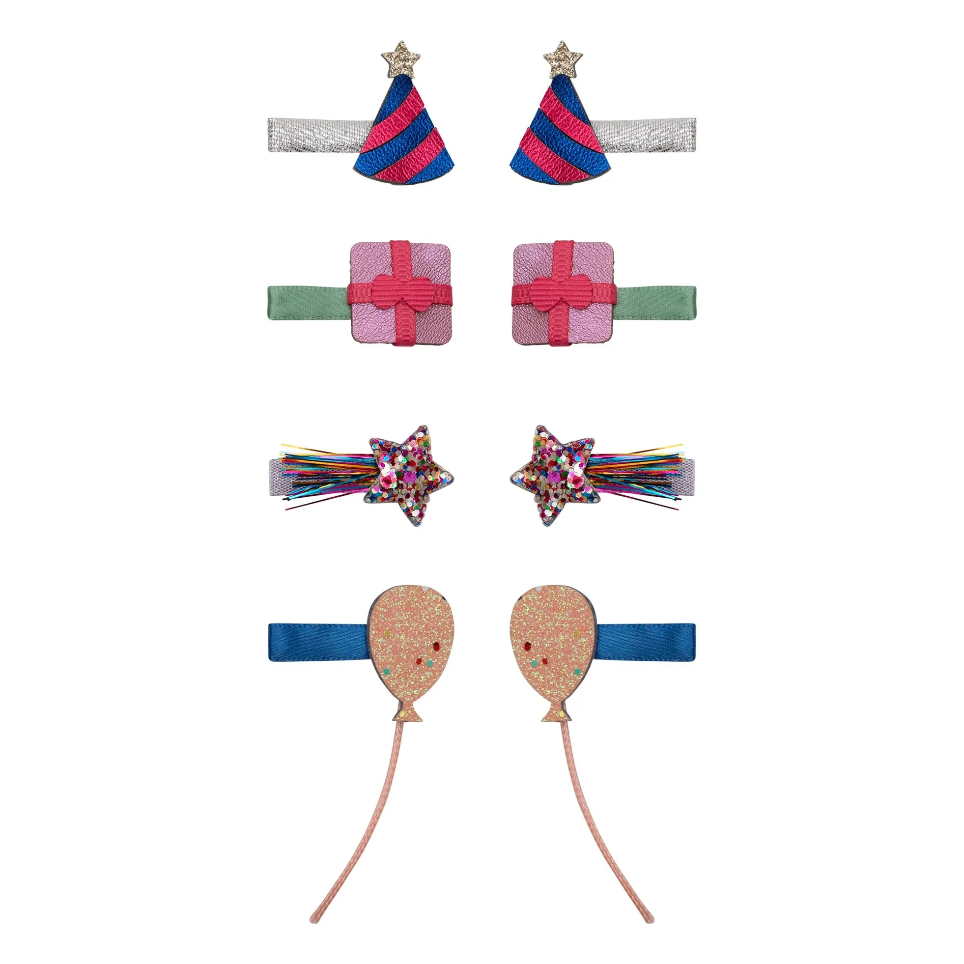 Mimi & Lula Pink Set Of 8 B'day Party Mini Barrettes