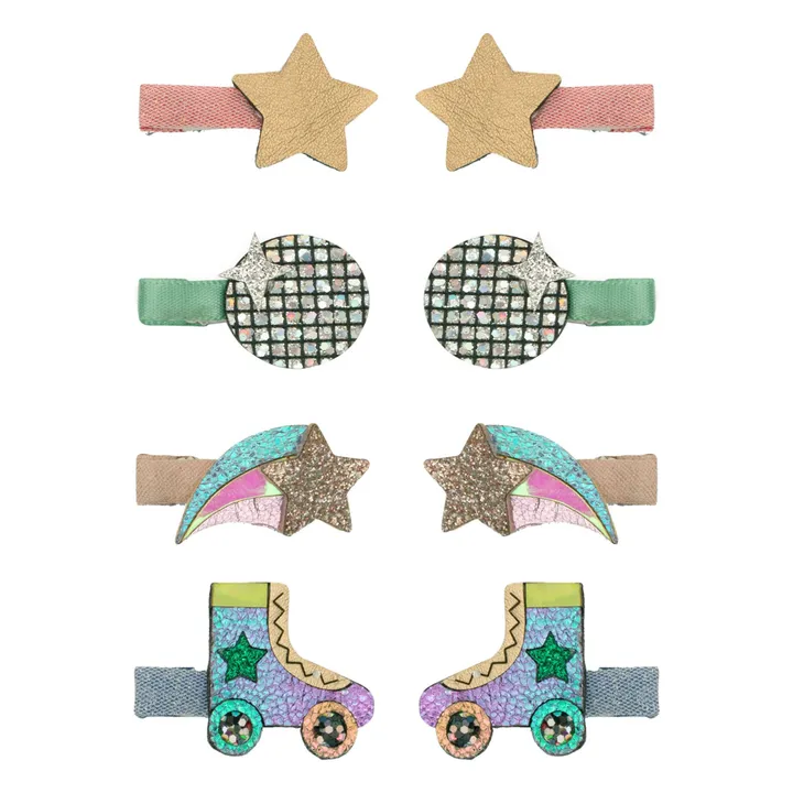 Lot de 8 Barrettes Disco Diva | Doré- Image produit n°0