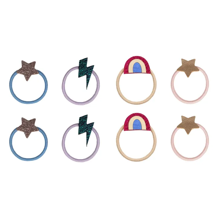 Lot de 8 Mini Chouchous Rainbow | Doré- Image produit n°0