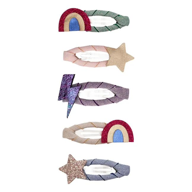 5er-Pack Mini-Spangen Rainbow | Gold