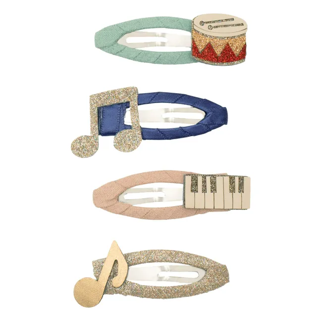 Lot de 4 Barrettes Music | Doré